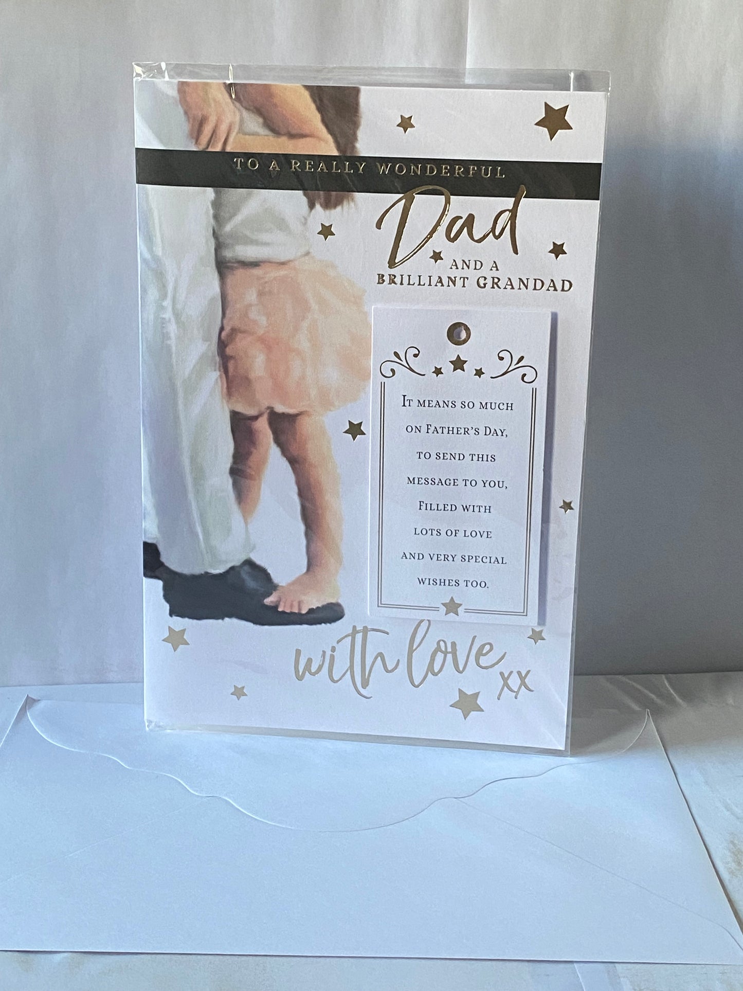 To A Really Wonderful Dad And A Brilliant Grandad With Love Father's Day Fathers Day Card Man/Girl/Words 3D/Foil Detail(PRELUDE43563)