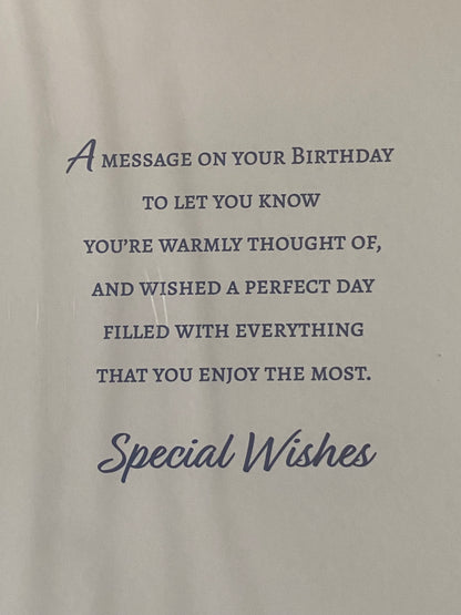 Mens Male Age 90 90th Ninety Ninetieth On Your 90th Birthday With Best Wishes Birthday Card White/Blue Yacht Foil Detail(PH48396E)