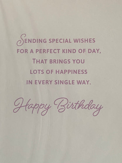 Ladies/Female Age 90 90th Ninety Ninetieth Hope You Enjoy Your 90th Birthday Just For You Birthday Card Multi Flowers/Words Glitter/Foil Detail(PH48382A)