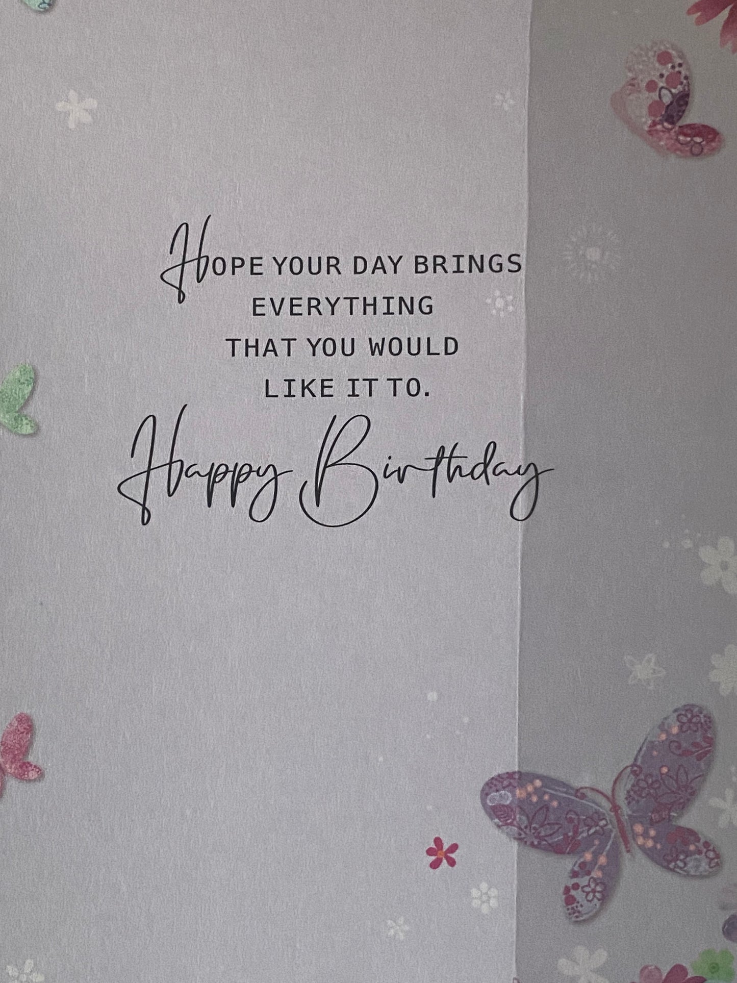 Ladies Female Age 100 100th One Hundred One Hundredth Today You're 100 Have A Lovely Time Birthday Card Purple/Pink Envelopes/Butterflies/Flowers Foil Detail(SE29337)