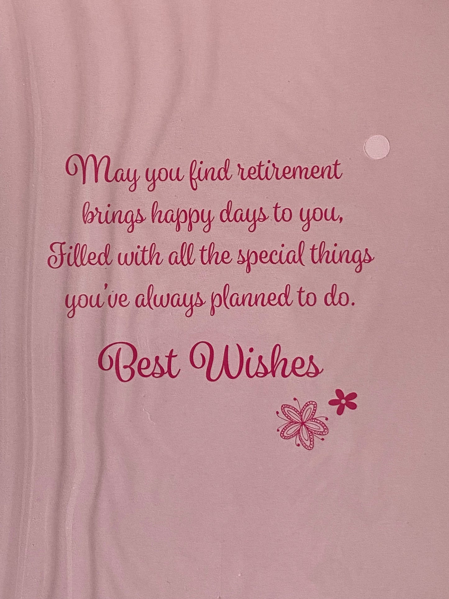 Good Luck On Your Retirement Enjoy Every Moment Retirement Card Retire Pink-Grey Teddy/Pink Flowers Glitter/Foil Detail(PH45850E)