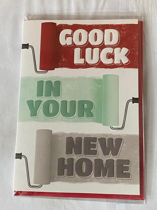 Good Luck In Your New Home Card New House Paint/Rollers Foil Detail(PH43456A)