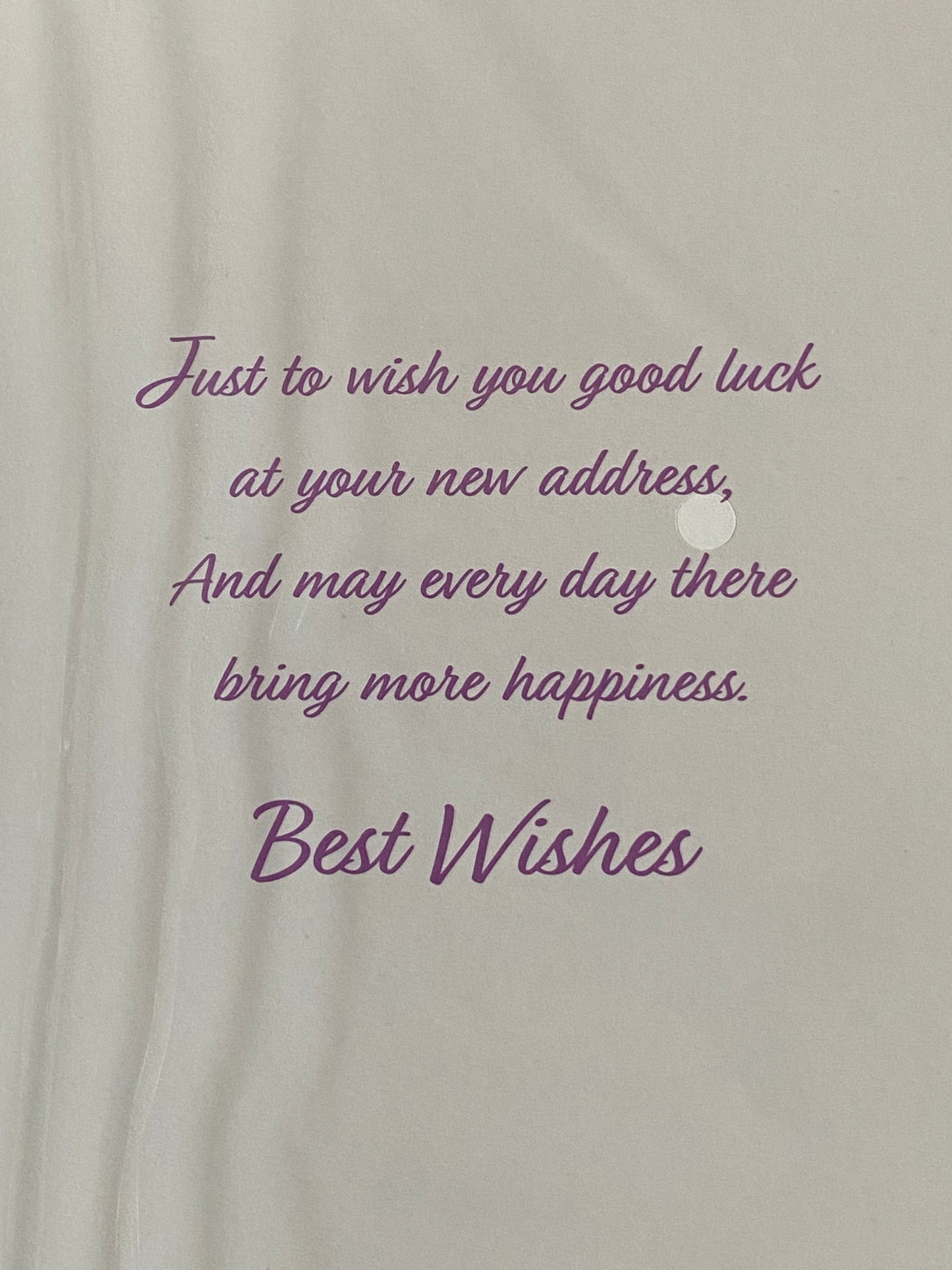 Good Luck In Your New Home Card New House Multi Flowers/Purple Vase/Purple Words Foil Detail(PH47335E)