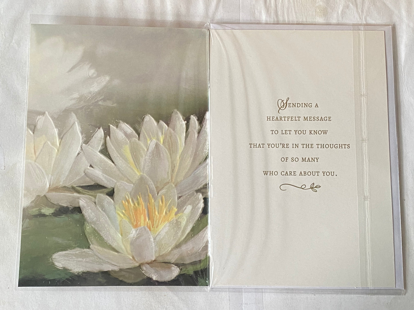 With Sympathy On The Loss of Your Mother Sympathy Card Condolence Big White Lilies Foil Detail(VA222E)