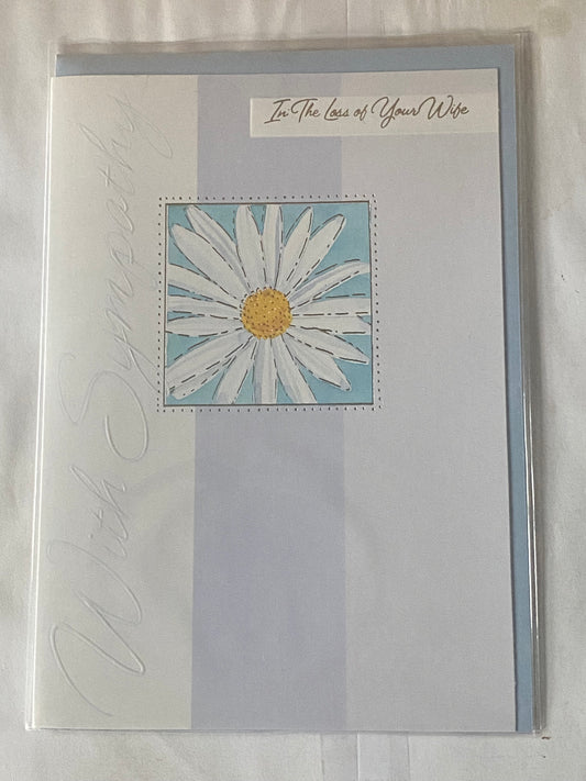 In The Loss Of Your Wife Sympathy Card Condolence Loss Daisy Flower Foil Detail(SE10796A)