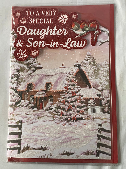 To A Very Special Daughter & Son-in-Law Christmas Card Winter Scene/House(PRELUDE46129-2)