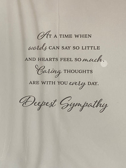 So Sorry For The Loss of Your Brother With Deepest Sympathy Card Condolence White/Silver Words Foil Detail(PH45876E)