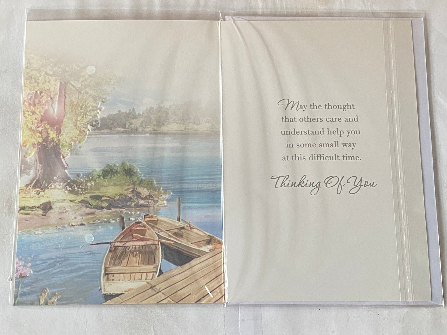 On The Loss of Your Brother Sympathy Card Condolence Water Scene/Boats Foil Detail(NC-VA223A)