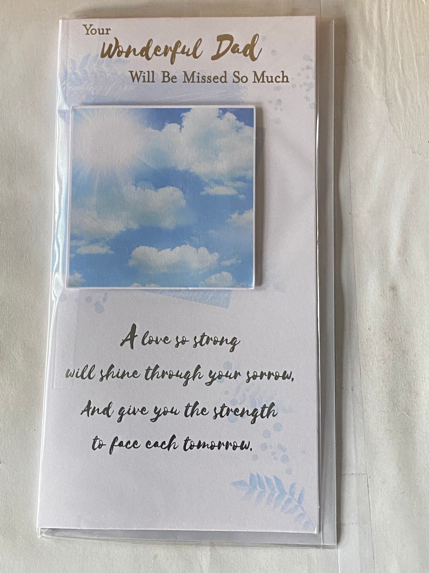 Your Wonderful Dad Will Be Missed So Much Dad Sympathy Card Condolence Clouds/Words 3D/Foil Detail(PRELUDE42924)