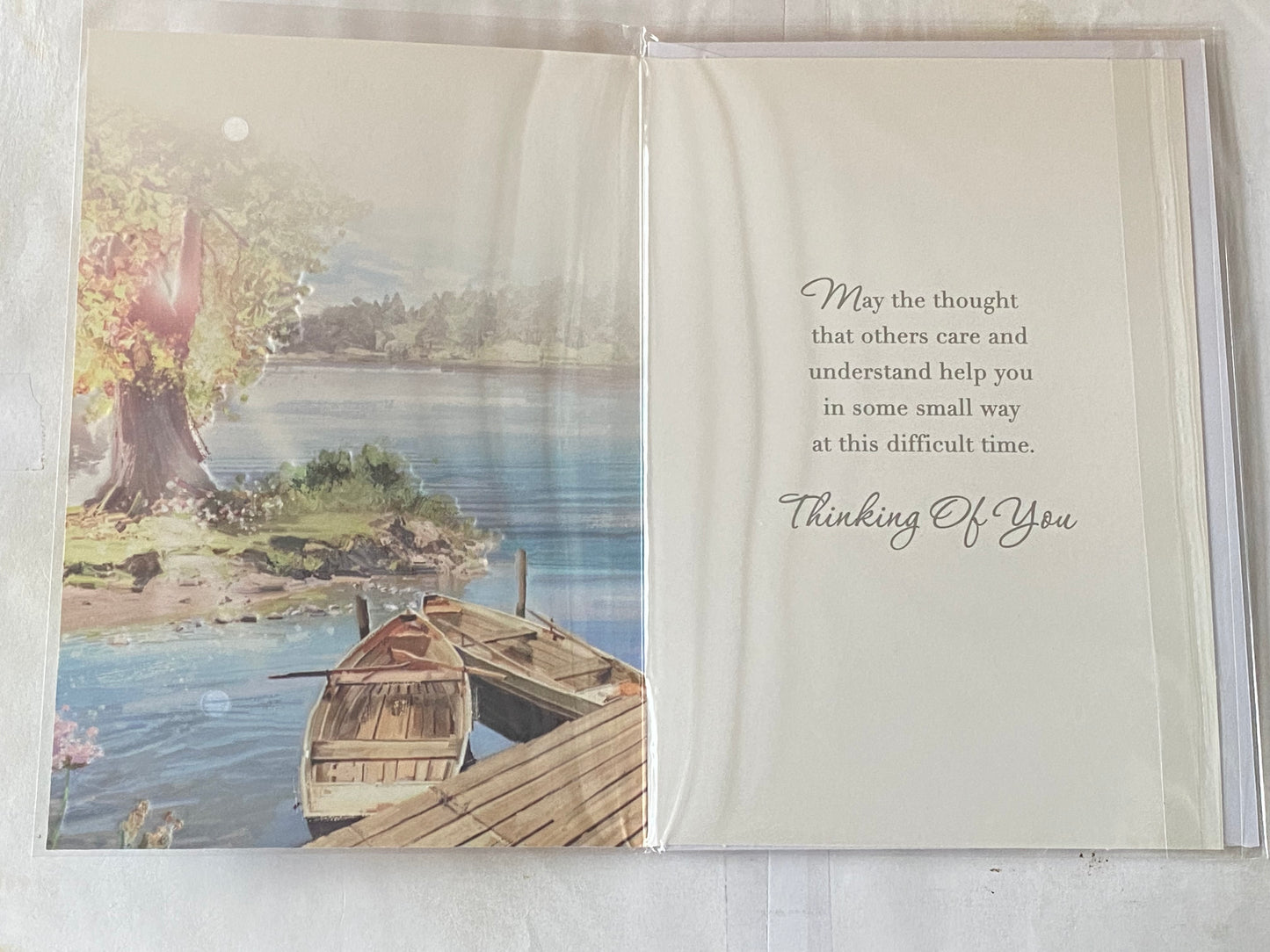 On The Loss of Your Dad Sympathy Card Condolence Water Scene/Boats Foil Detail(NC-VA223A)