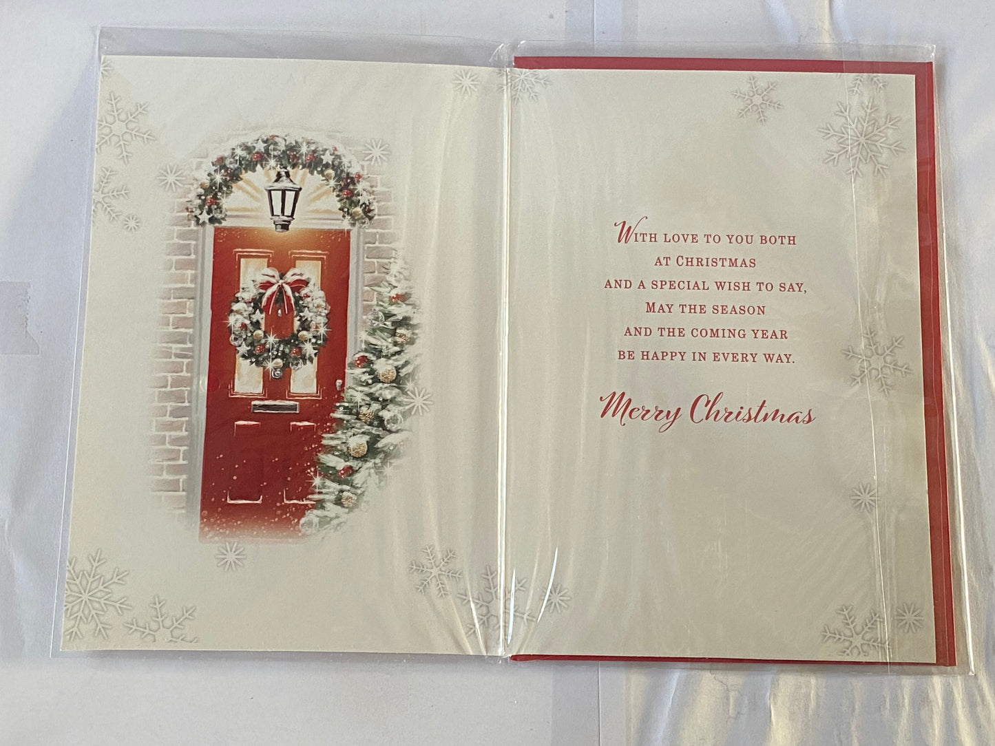 To A Special Daughter & Son-In-Law Merry Christmas Card Red Door/Gold Words(PH46336A)