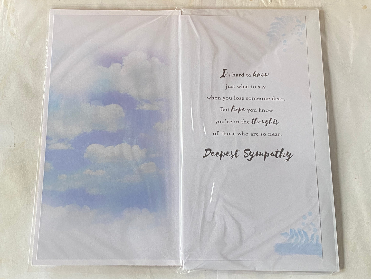 Your Wonderful Husband Will Be Missed So Much Husband Sympathy Card Condolence Clouds/Words 3D/Foil Detail(PRELUDE42924)