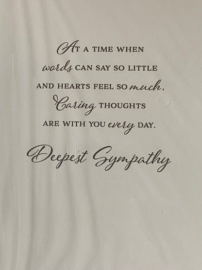 So Sorry For The Loss of Your Son With Deepest Sympathy Card Condolence White/Silver Words Foil Detail(PH45876E)