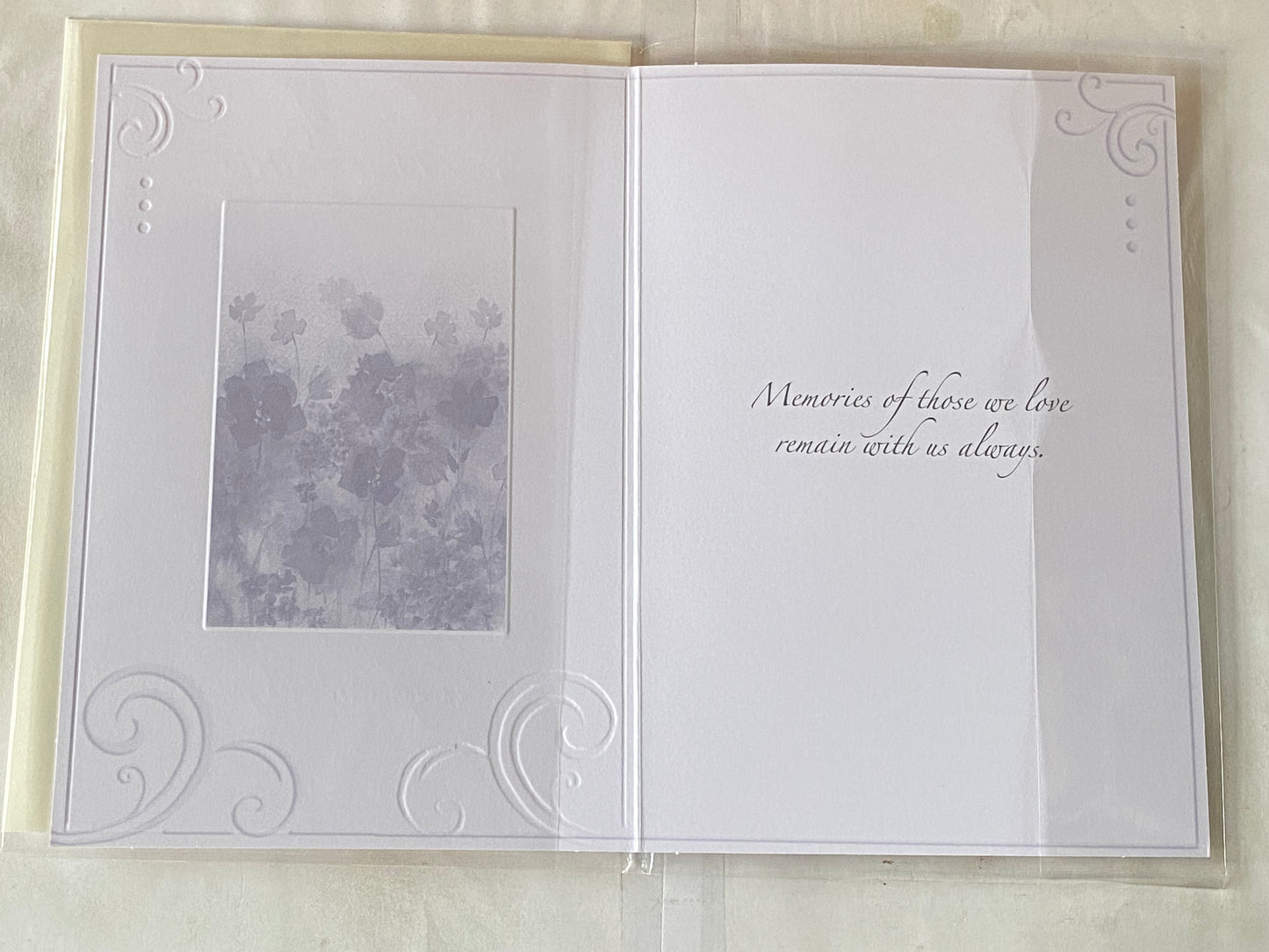 On The Loss Of Your Dear Son Sympathy Card Condolence White/Pink/Silver Flowers/Words Foil Detail(REGENTT271A)