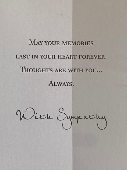 With Deepest Sympathy On The Loss of Your Son Sympathy Card Condolence White/Green-White Lily Foil Detail(PA1025SYB)