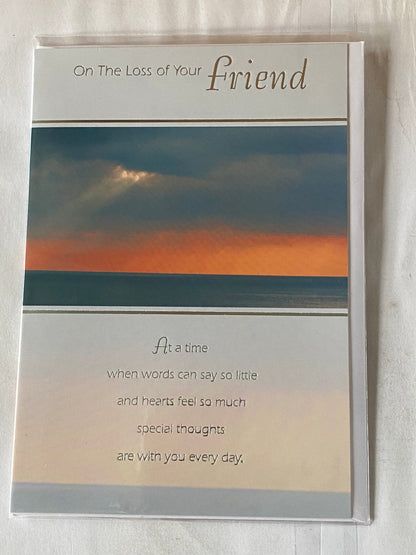 On The Loss Of Your Friend Sympathy Card Condolence Sky Scene/Words Foil Detail(KI32863)