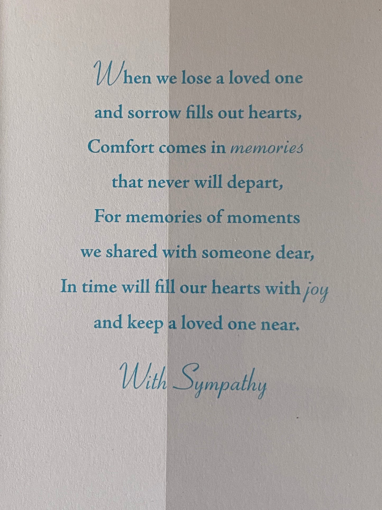 With Sympathy From The Family Sympathy Card Condolence Loss Poppy Field/Words Glitter/Foil Detail(KI32864)