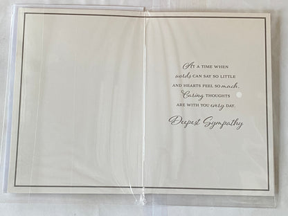 So Sorry For The Loss of Your Loved One With Deepest Sympathy Card Condolence White/Silver Words Foil Detail(PH45876E)