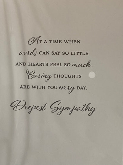 So Sorry For The Loss of Your Loved One With Deepest Sympathy Card Condolence White/Silver Words Foil Detail(PH45876E)