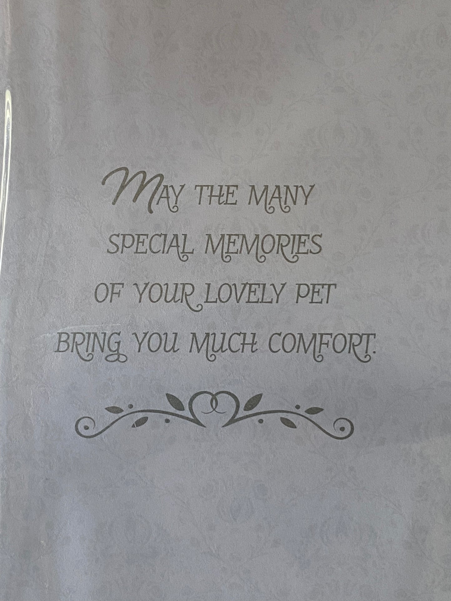 Thinking Of You On The Loss Of Your Much Loved Pet Sympathy Card Condolence White/Silver Words Gems/Foil Detail(PRELUDE42916)