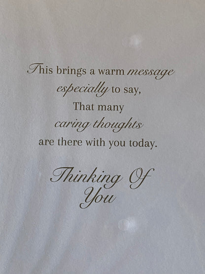 With Deepest Sympathy On This Sad Anniversary Card Condolence Loss White/Gold Foil Detail(KI40268)