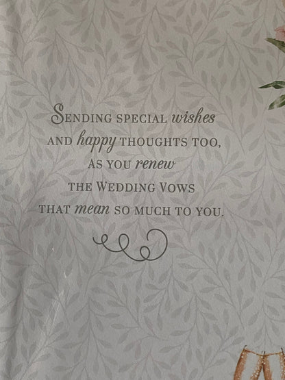 Happy Wedding Blessing Congratulations On Your Special Day Renew Your Wedding Vows Card Flowers/Flutes/Words 3D/Foil Detail(PRELUDE48732)