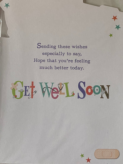 Get Well Soon Card White/Multi Words/Medical Design(PRELUDE35121-1)