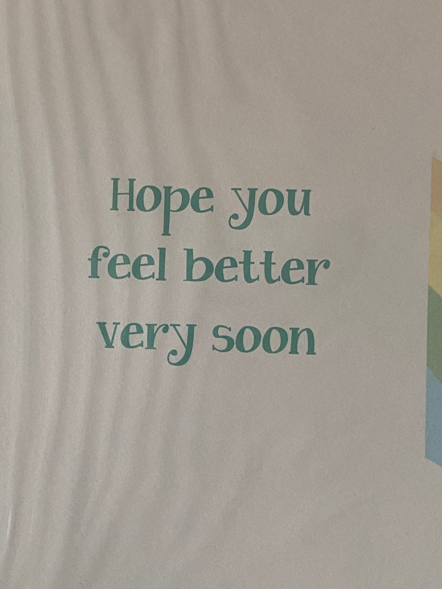 Get Well Soon Card Elephant/Balloons/Words/Rainbow/Clouds Design(BVC50-1060A)