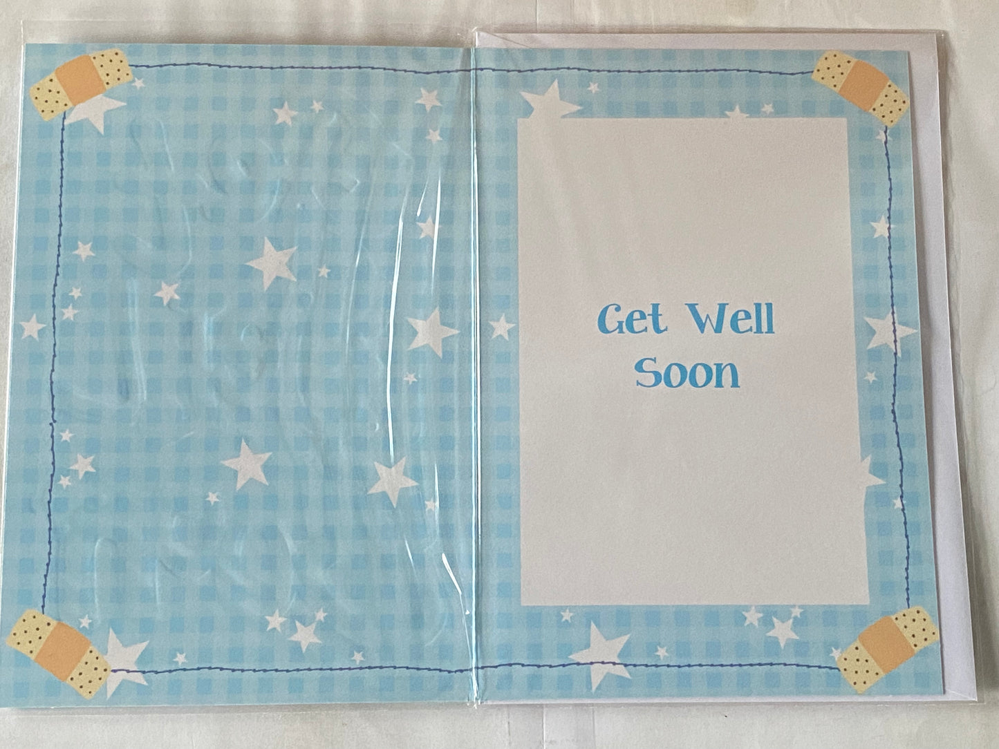 Get Well Soon Card Blue-Elephant/Mouse/Multi Words Design(BVC50-1060E)