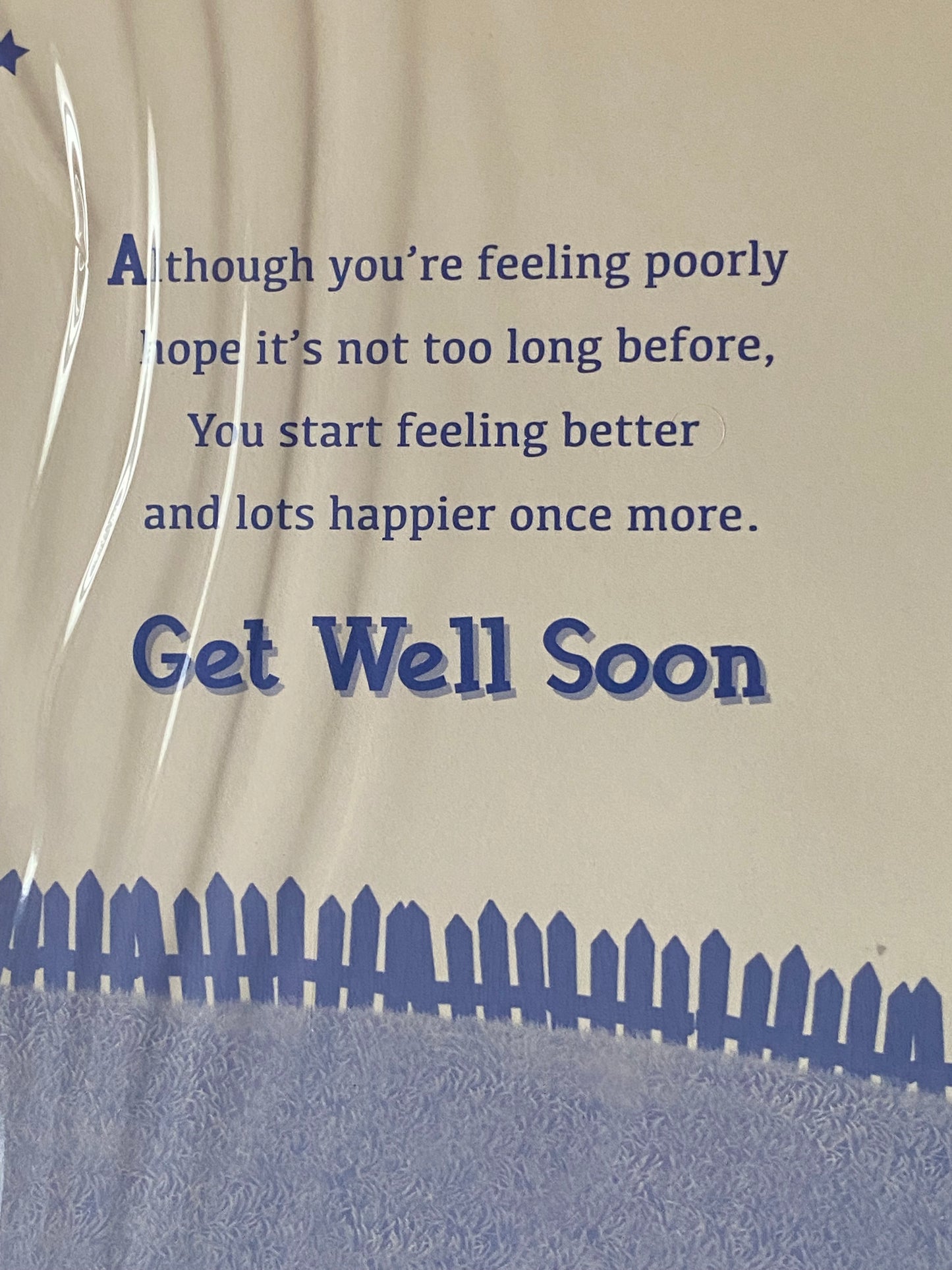 Boys Hope You Soon Feel Better Get Well Soon Card Cute Boy On Swing Foil Detail(PH41065A)