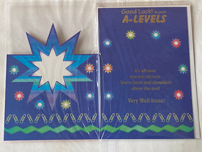 Good Luck! In Your A-Levels You're A Star Card A Level Exams Exam Blue/Red-Big Star Foil Detail(PH31189E)