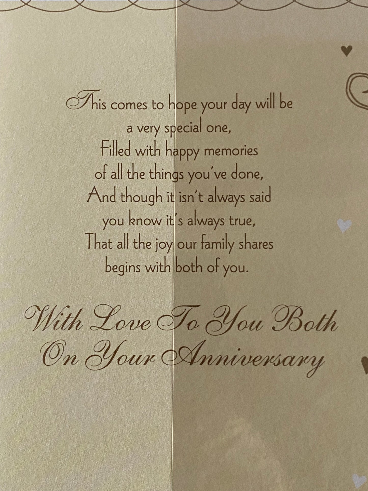 Congratulations On Your Anniversary Grandma And & Grandad Wedding Anniversary Card Cream/Gold-Champagne/Flutes Foil Detail(KI32842)