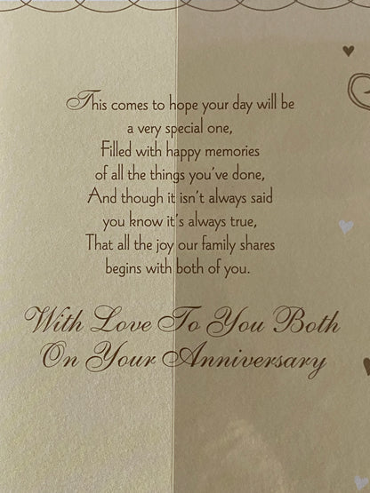 Congratulations On Your Anniversary Grandma And & Grandad Wedding Anniversary Card Cream/Gold-Champagne/Flutes Foil Detail(KI32842)