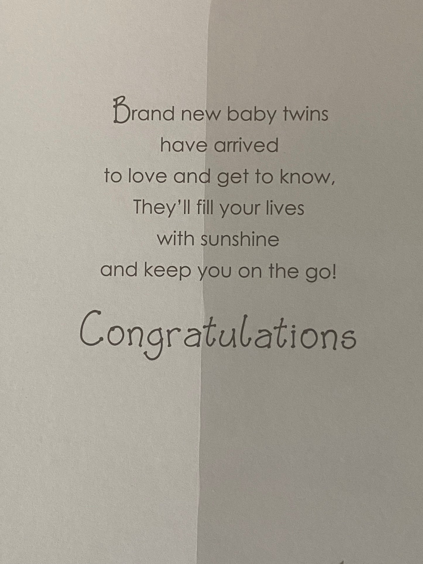 Congratulations On The Birth Of Your Twin Boys New Baby Boy Twins Boys New Baby Boys Born Birth Card Blue/White Words/Stripes Foil Detail(PH34437E)