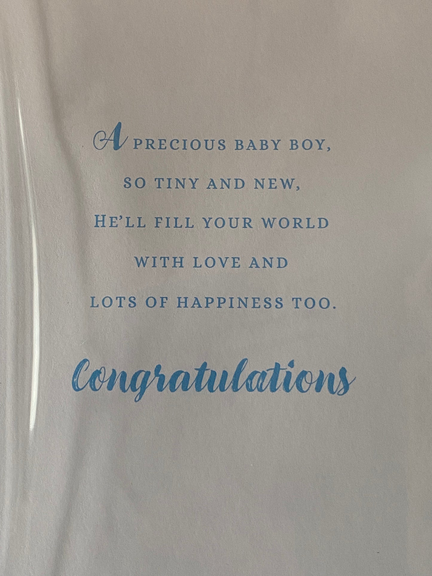 On The Birth of Your Lovely Son Congratulations New Baby Boy Born Card Blue Glitter Star/Words 3D/Glitter/Foil Detail(PRELUDE47316)