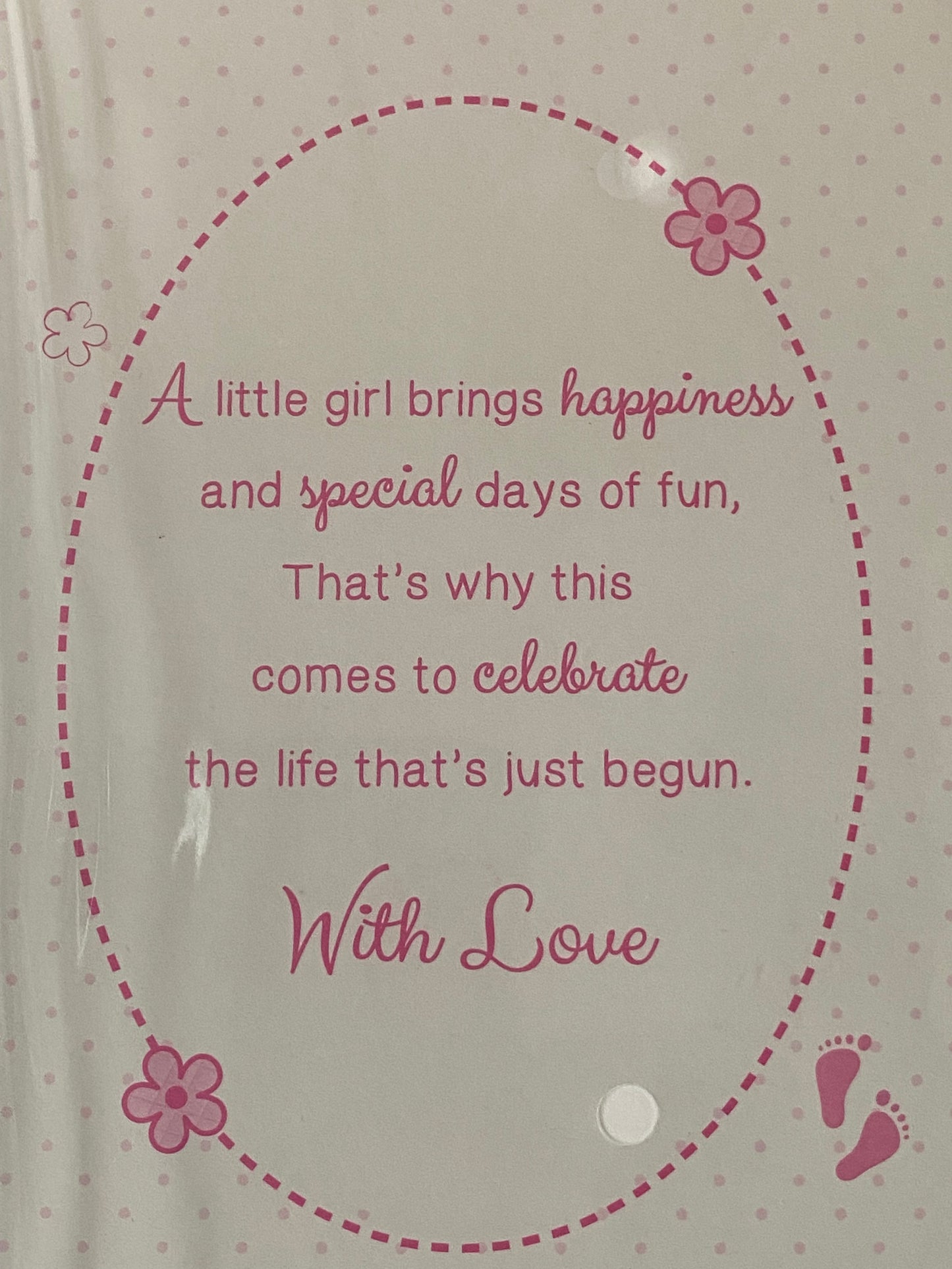 With Love On The Birth Of Our Granddaughter Baby Girl New Baby Born Card From The Grandparents White/Pink Baby Teddy/Bottle Foil Detail(PH42352B)