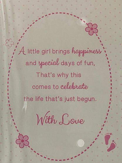 With Love On The Birth Of Our Granddaughter Baby Girl New Baby Born Card From The Grandparents White/Pink Baby Teddy/Bottle Foil Detail(PH42352B)