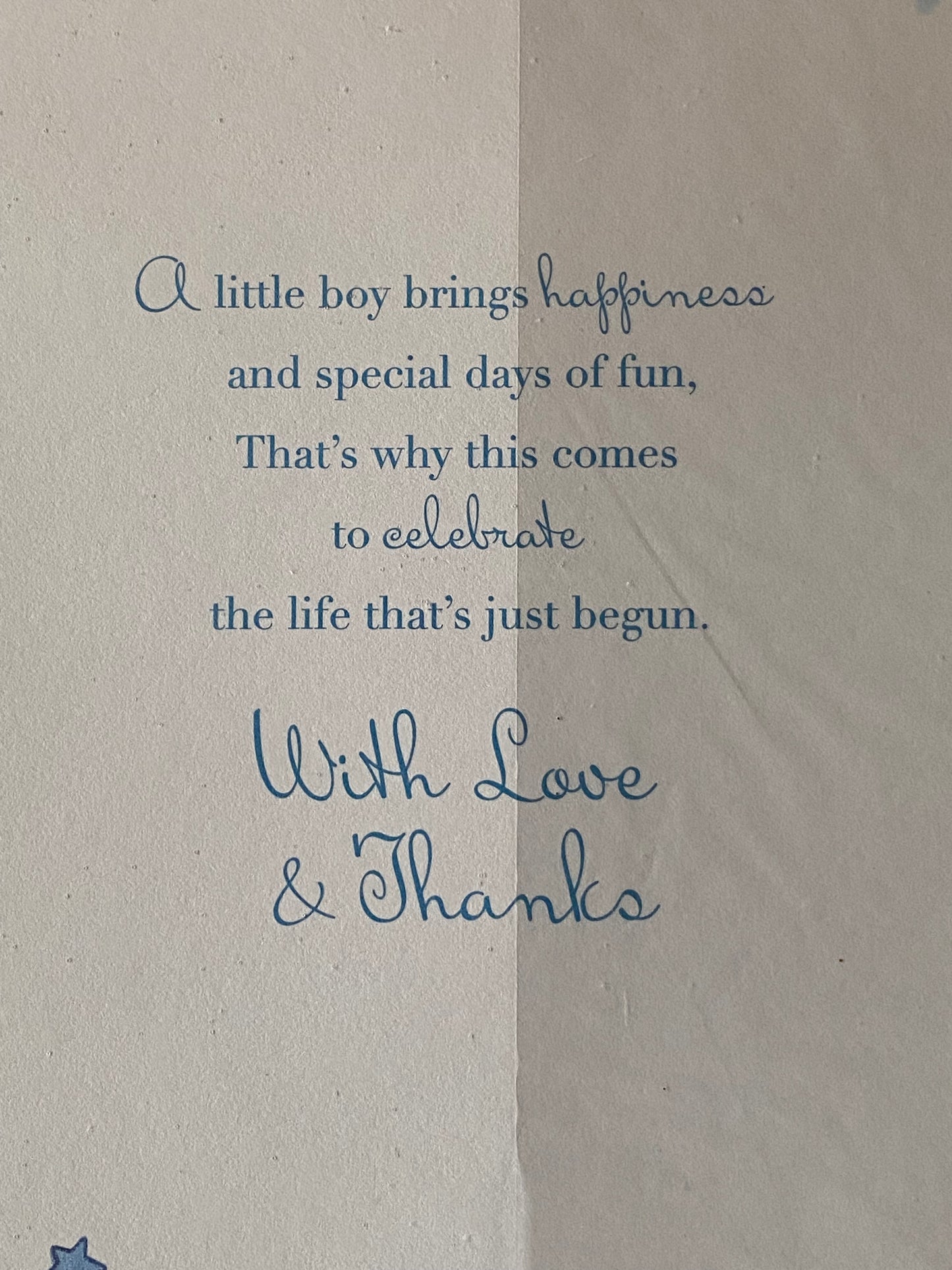 With Love On The Birth Of A Gorgeous Grandson New Baby Boy Born Card Birth Our Grandson From The Grandparents White/Blue-Cot/Teddy/Bunting/Blue Words Glitter Detail(KI38973)