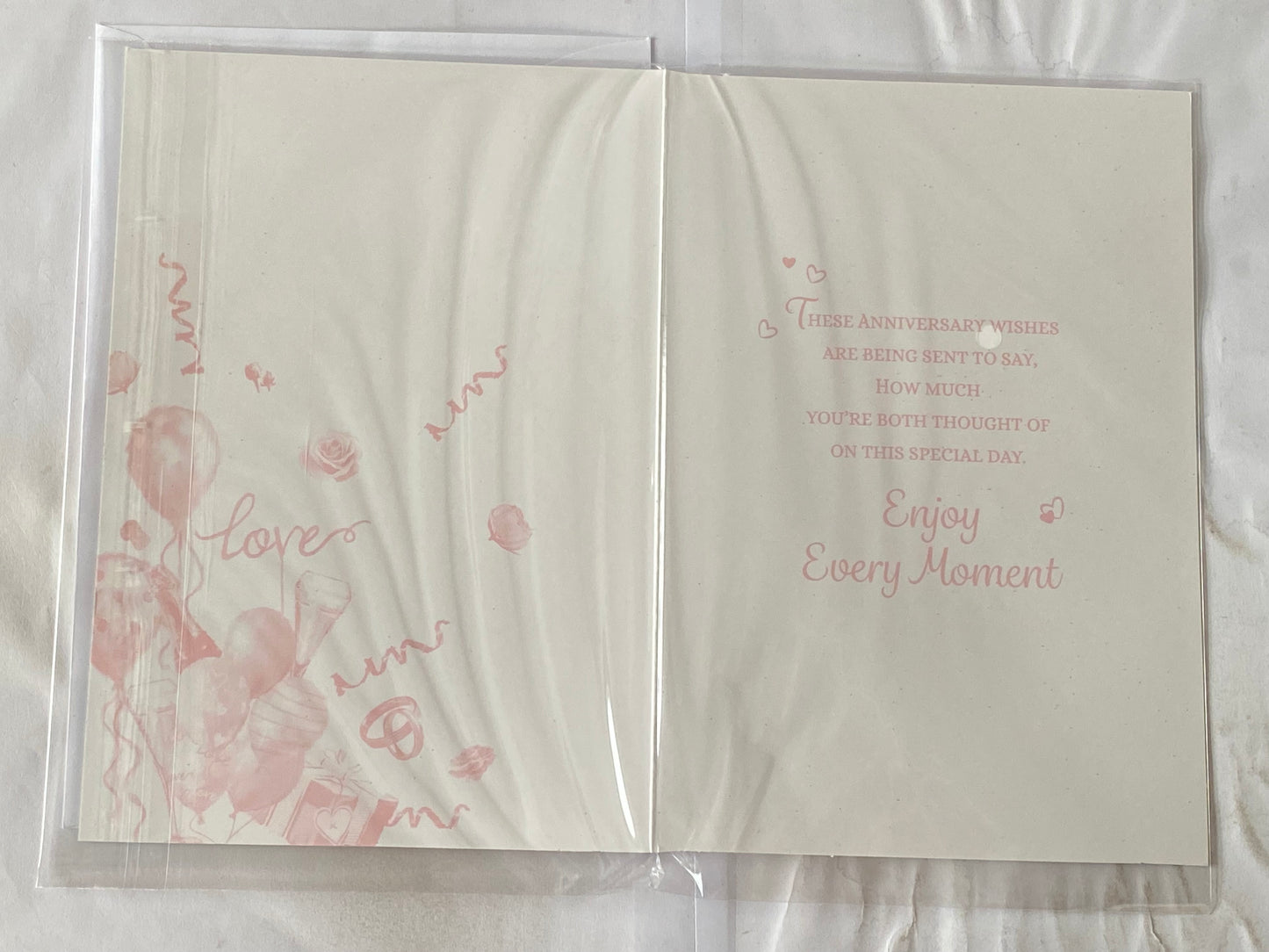 Happy Anniversary To A Wonderful Mum And & Dad Love & Happiness On Your Wedding Anniversary Card Balloons/Streamers/Words(PH48410B)