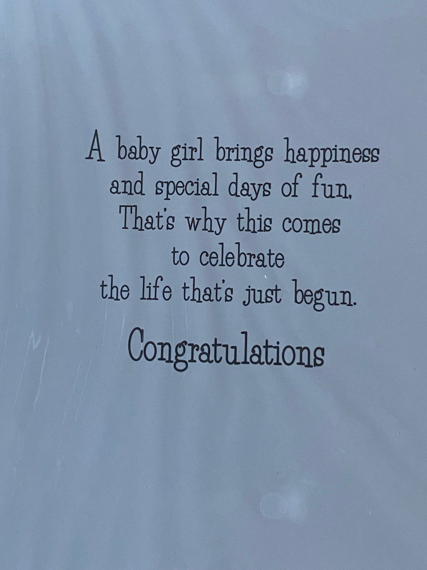 You Have A Beautiful New Niece Baby Girl! Born Birth Card White/Pink Teddy/Bottle(PH43644A)