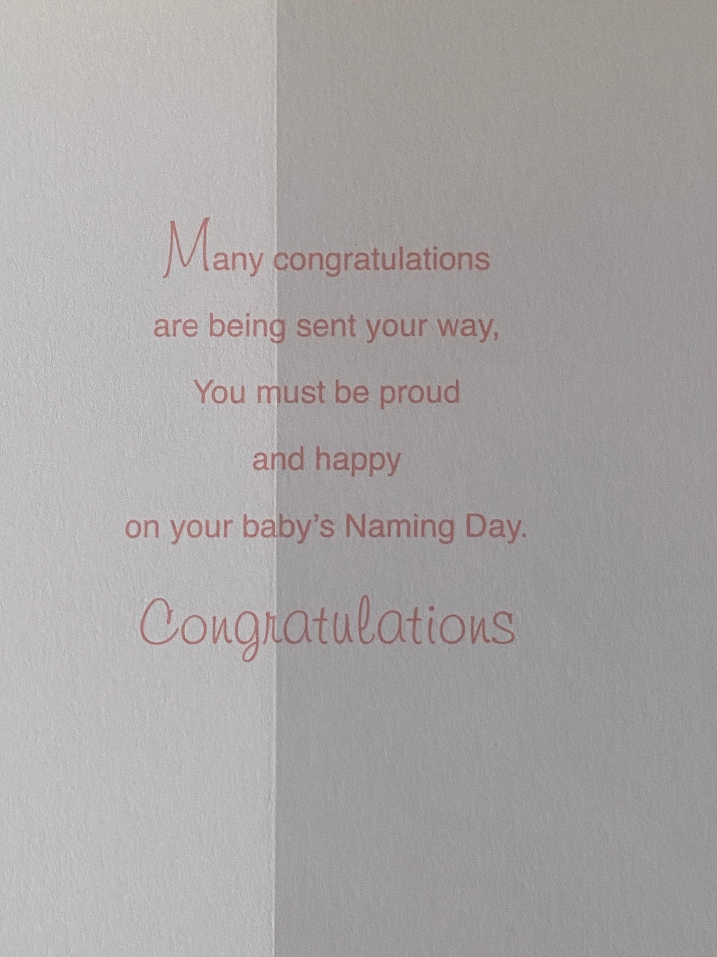 Congratulations On Your Baby's Naming Day Card Unisex Boy/Girl White/Yellow/Silver Squares Foil Detail(KI32846)