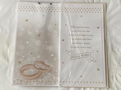 For My Husband With Love On Our Anniversary Wedding Anniversary Card Wedding Rings/Hearts/Words(PRELUDE43204)