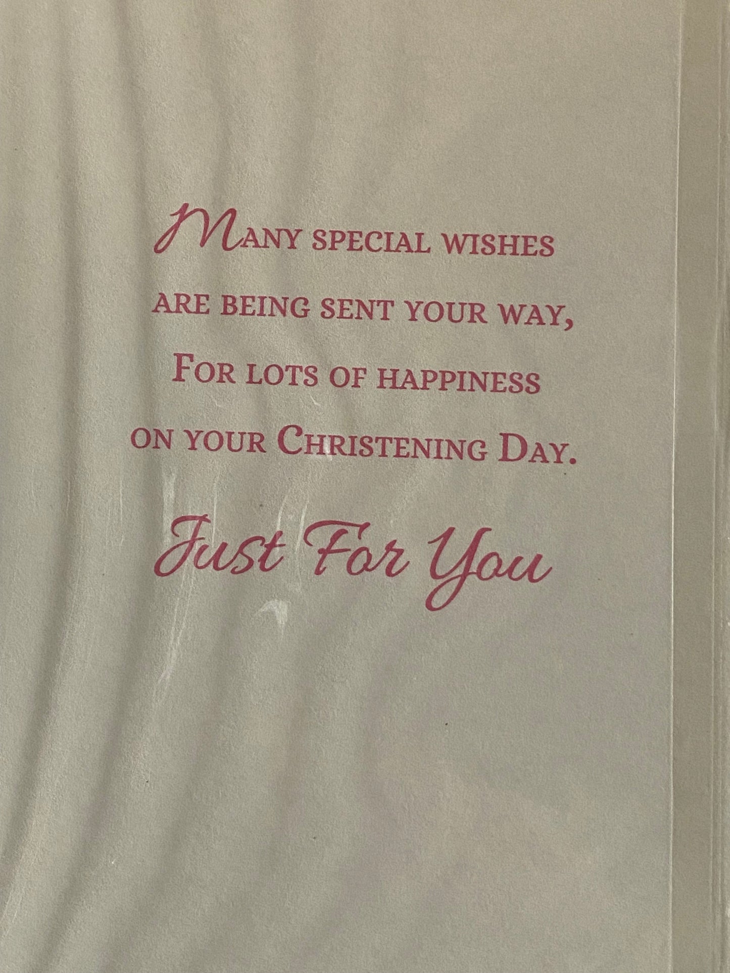 Especially For You On Your Christening Goddaughter Card Goddaughter's Christening Day Card Pink+White Pram/Teddy Foil Detail(VA101A)