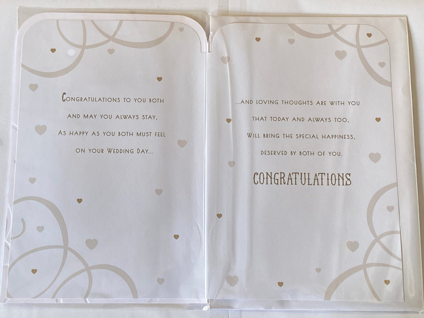 Happy Wedding Day With Love Niece & Husband Wedding Day Card White/Silver/Gold Hearts/Words 3D/Foil Detail(PRELUDE43216)