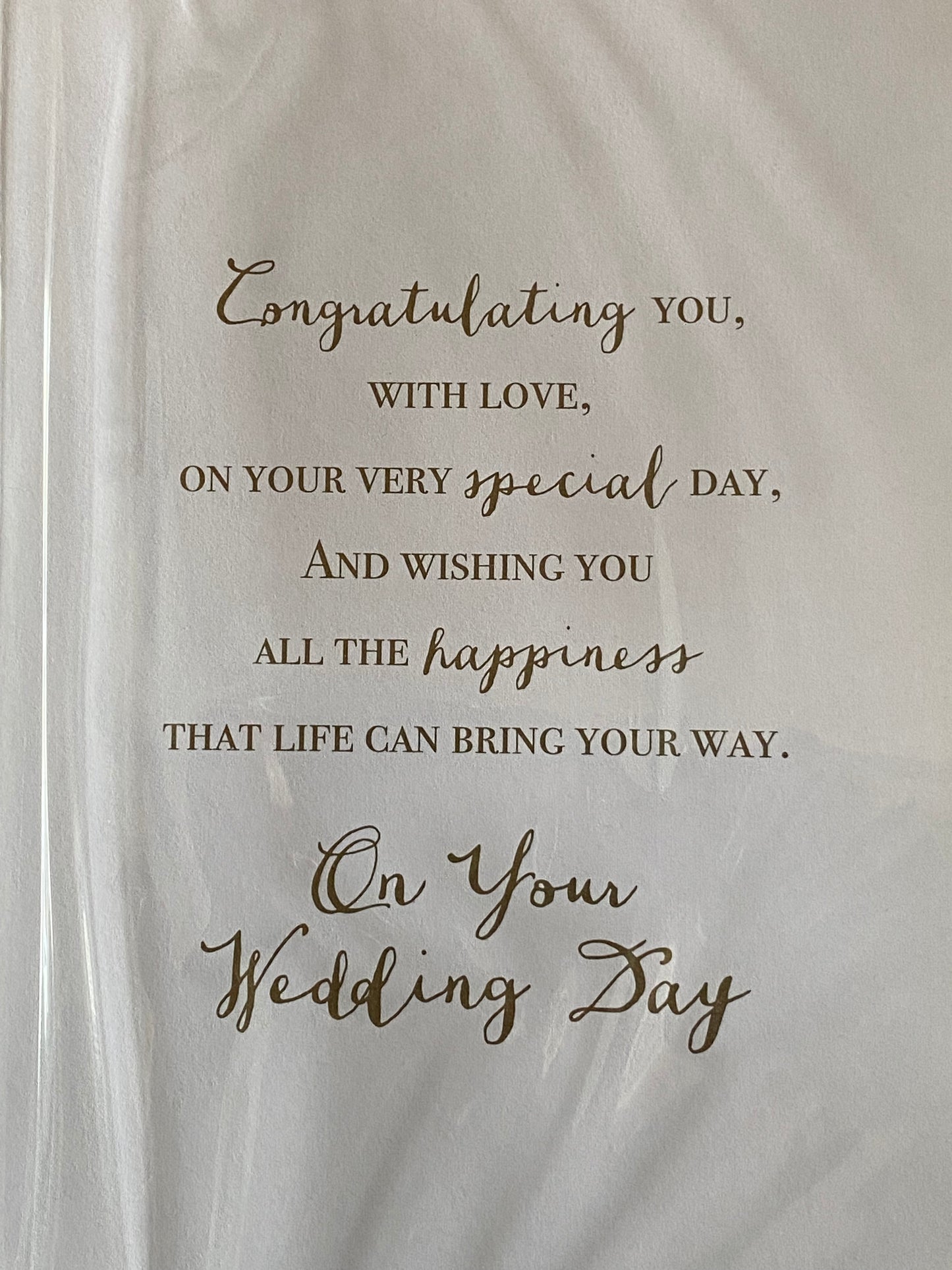 Wedding Congratulations To A Special Sister & Husband Wedding Day Card Church/Wedding Car 3D/Glitter/Foil Detail(PRELUDE43208)