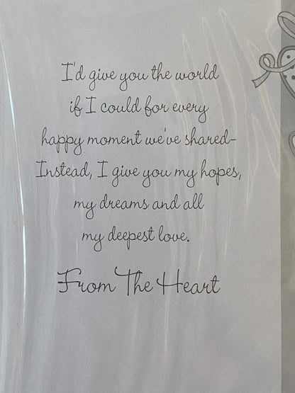 On Our Silver Wedding Anniversary Dear Wife 25th Wedding Anniversary Card Bells/Horseshoes/Hearts Foil Detail(HCP049193B)