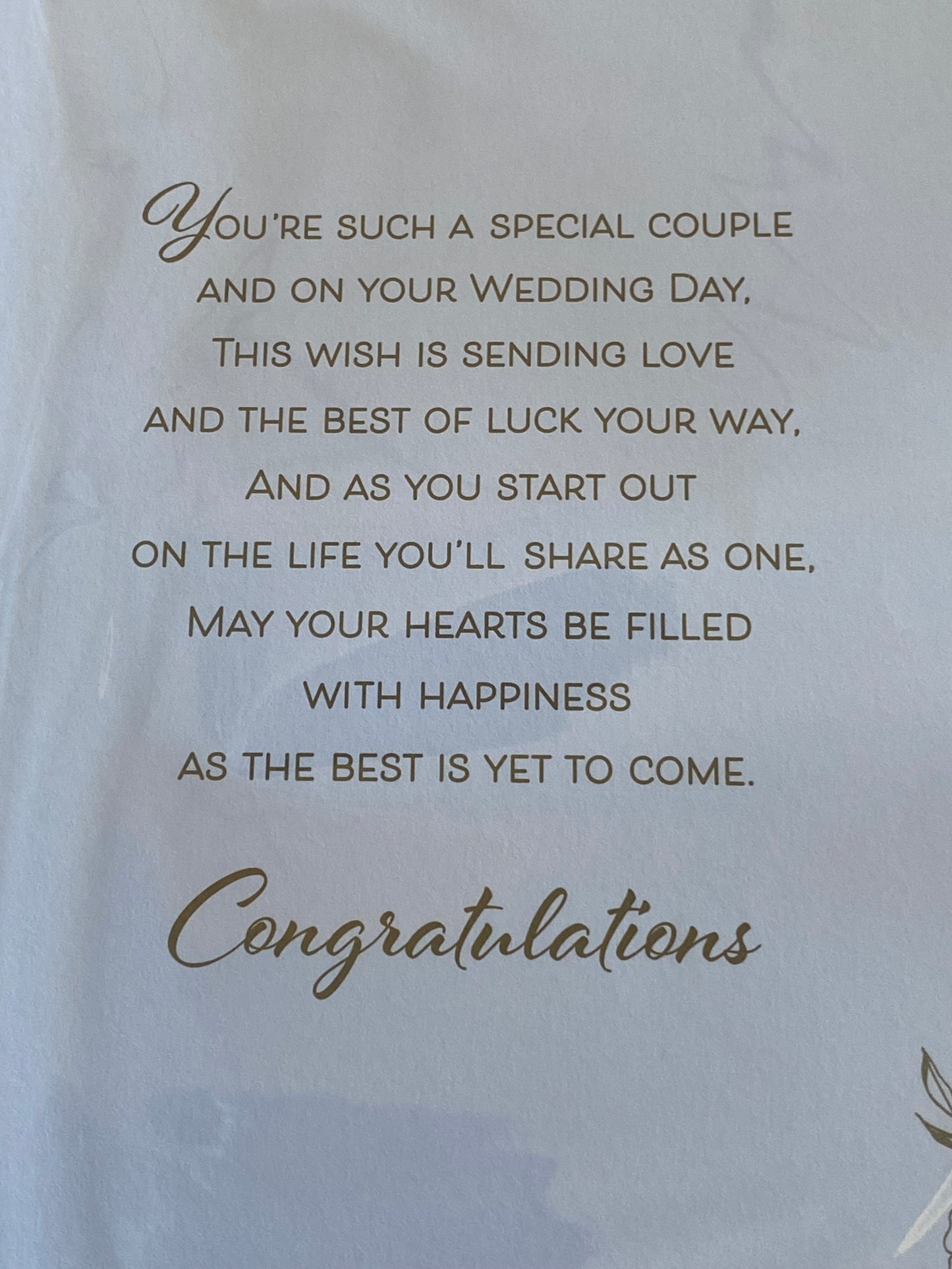 For A Wonderful Son & Husband On Your Wedding Day Always & Forever Wedding Day Card White/Gold Roses/Words 3D/Foil Detail(PRELUDE45570)