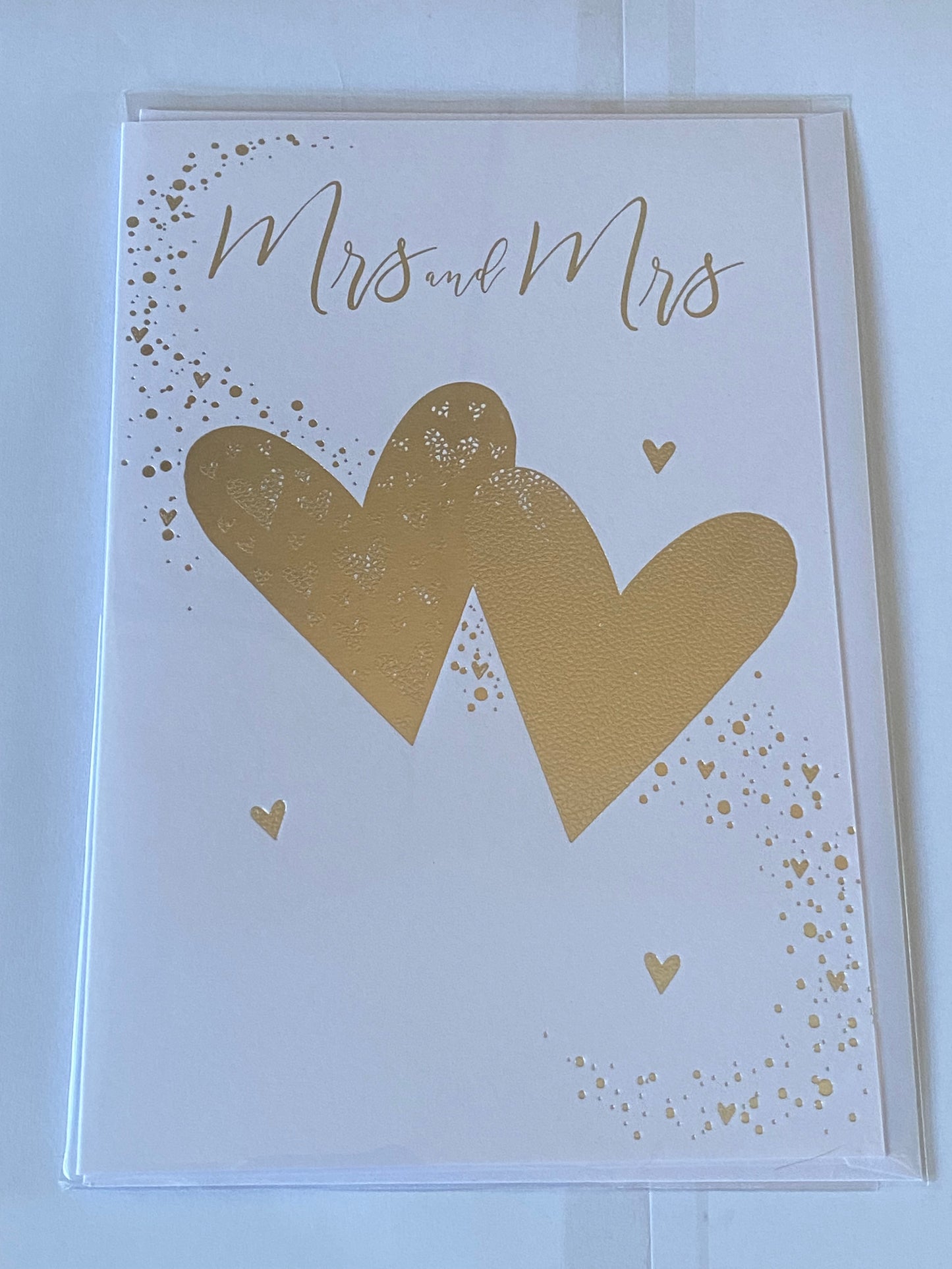 Mrs And & And Mrs Wedding Day Card On Your Wedding Day White/Silver Hearts Foil Detail(SE27369)