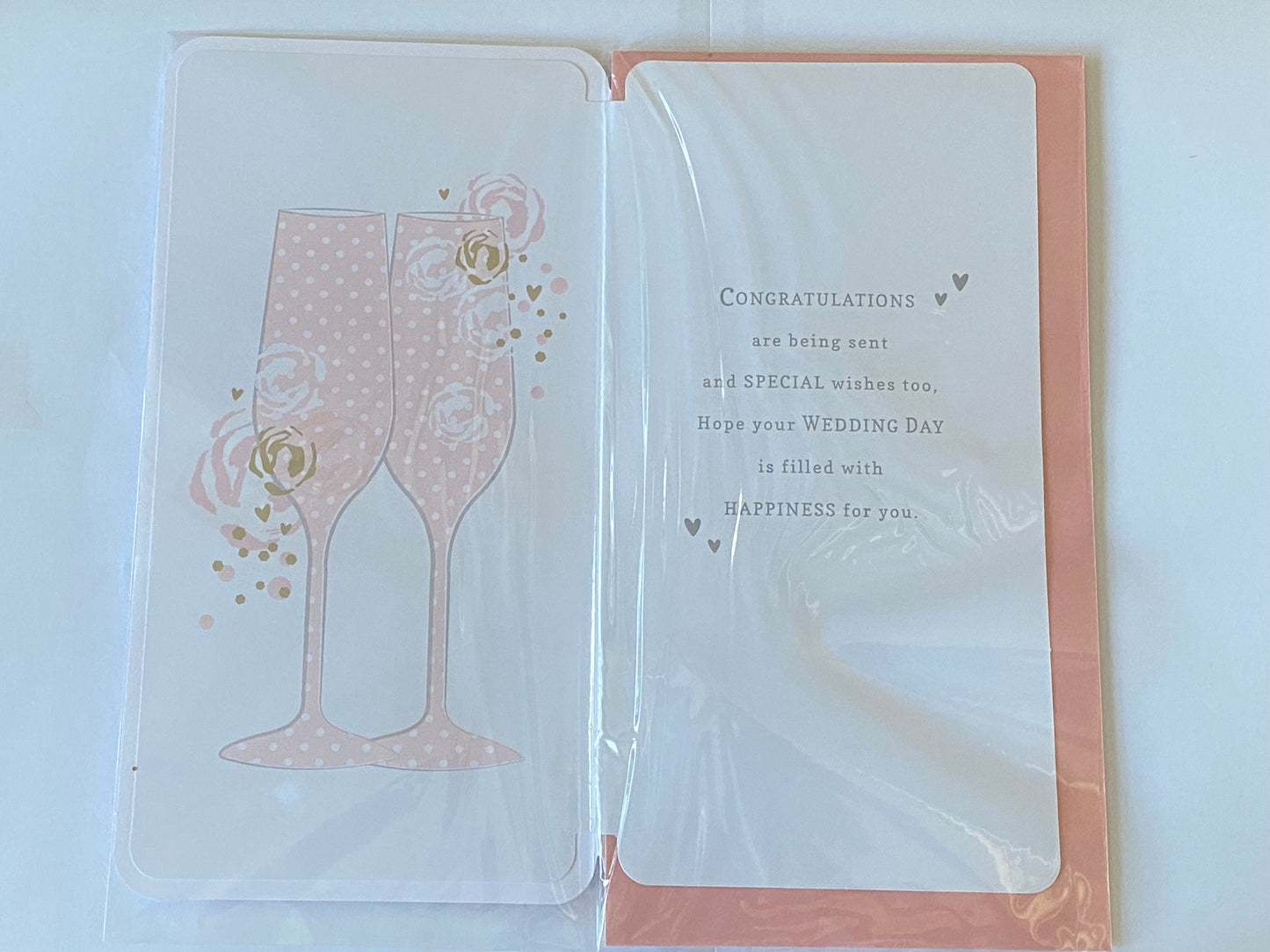 To A Special Mrs & And Mrs On Your Wedding Day Card Pink/Silver Champagne/Flutes/Words Gems/Foil Detail(PRELUDE47276)