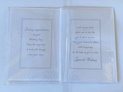 On Your Wedding Day Mr & Mr Congratulations Wedding Day Card Silver/White Words 3D/Glitter/Foil Detail(PRELUDE41519)